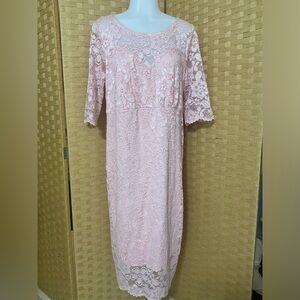 Hello Miz pink lace dress Large